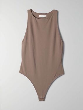 Babaton Aritzia Contour Muscle Bodysuit Nude Brown Size M
